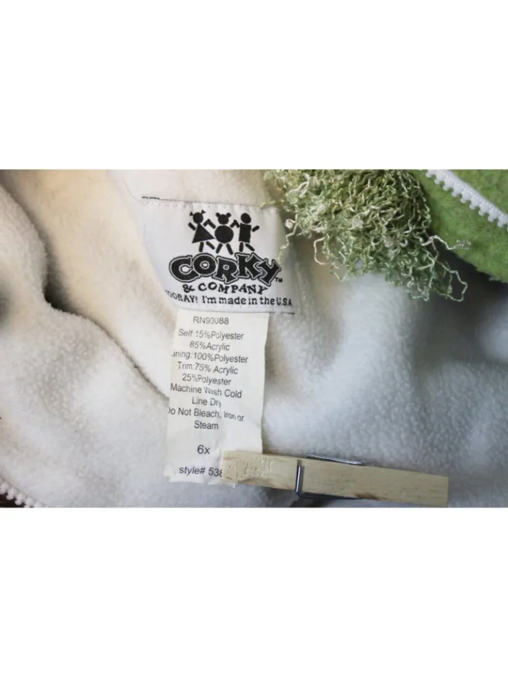 Corky's Swing Coat Cap sz 6x Girls Fringe Boho Whimsical Hooded Heavy Flower